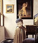 Johannes Vermeer Lady Standing at a Virginal painting